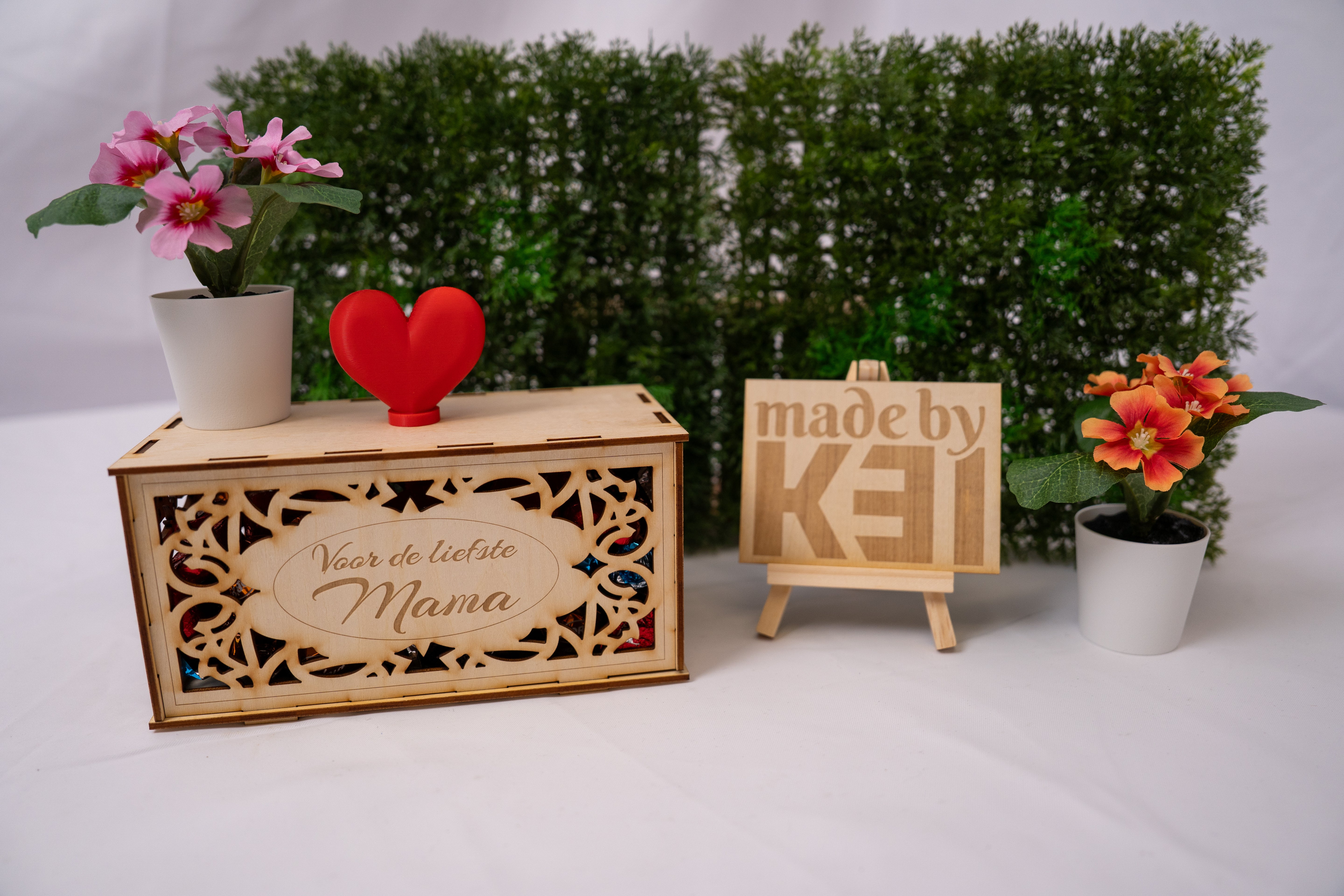 Fijne Moederdag cadeau doosje – laser gesneden & 3D geprint geschenk