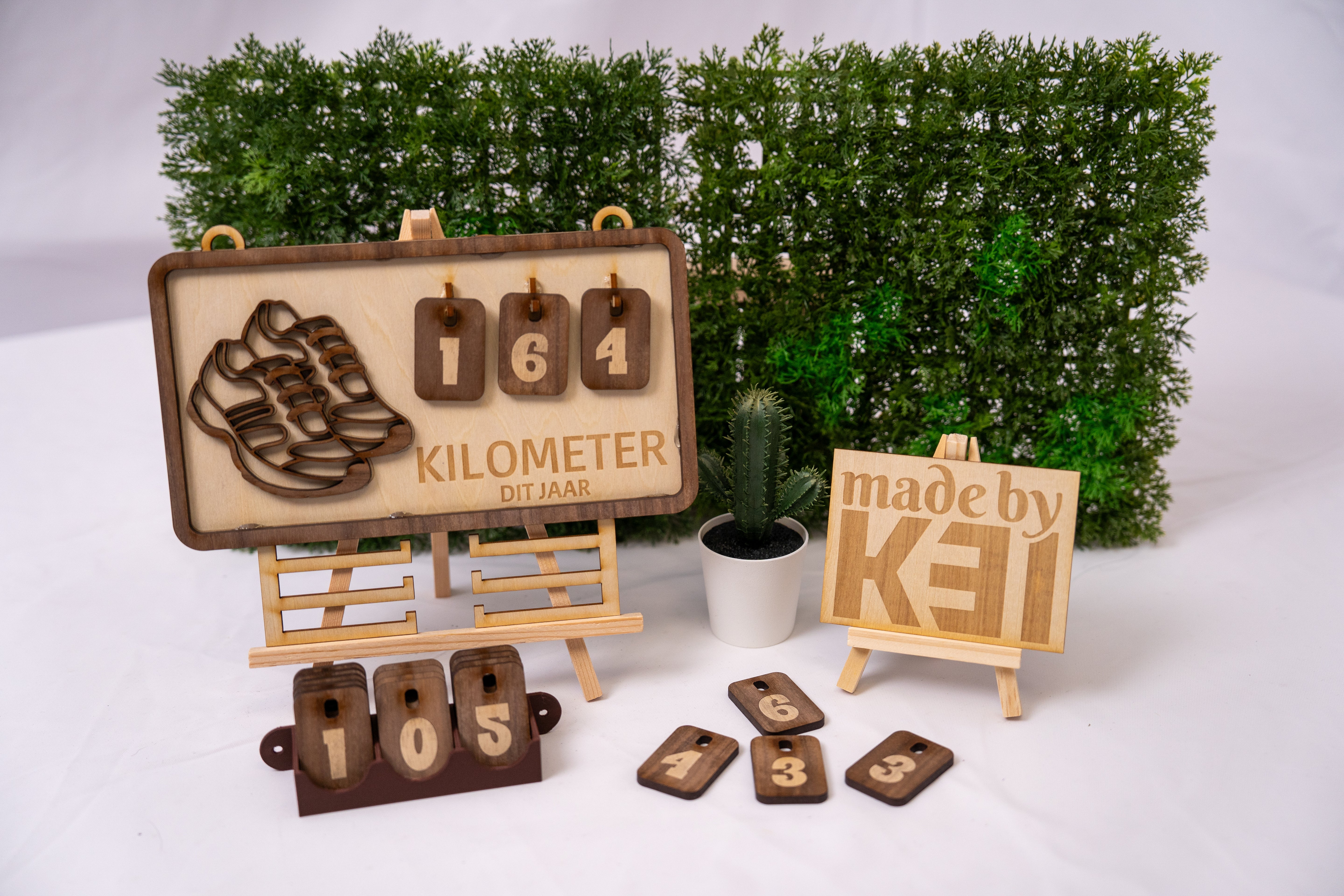 Hardloop prestatiebord van hout – medailles & km tracker